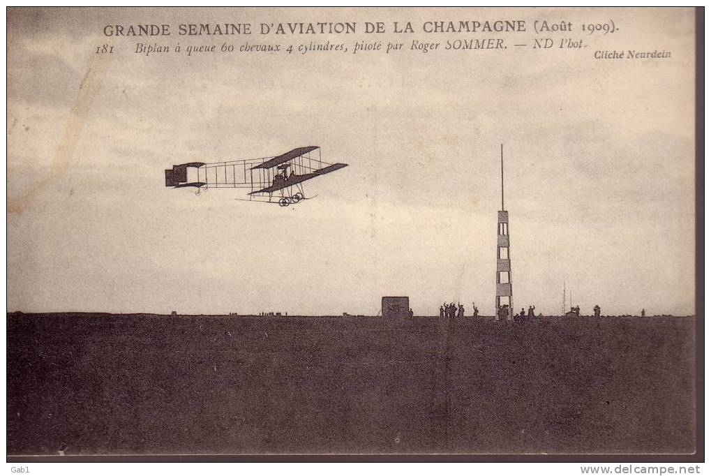 Grande Semaine D´aviation De La Champagne -- Biplan A Queue 60 Chevaux 4 Cylindres - Meetings