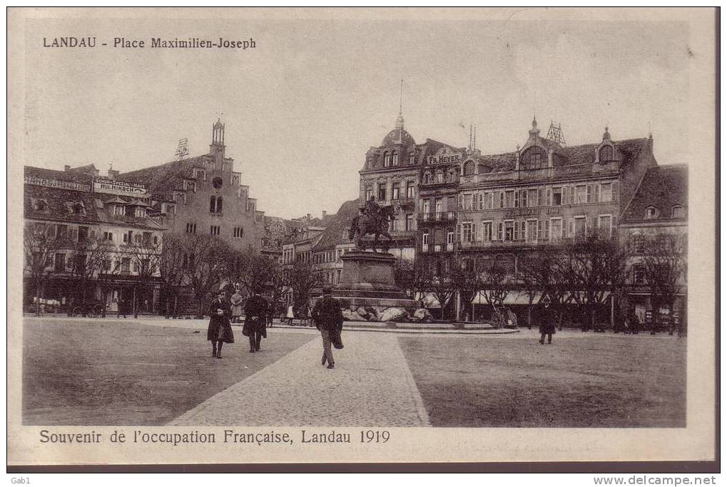 Landau --- Place Maximilien - Joseph -- Souvenir De L´occupation Francaise , Landau 1919 - Landau