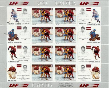 Latvia-hockeys-mini Sheet(mint) - Hockey (Ijs)