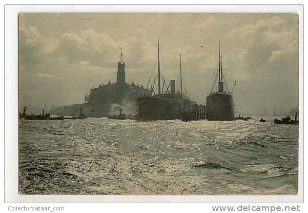 SHIP BOAT POSTCARD Ca 1900 Hamburg Port - Paquebote