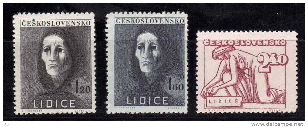 Tchécoslovaquie 1947 N°Y.T. : 446 à 448* - Unused Stamps