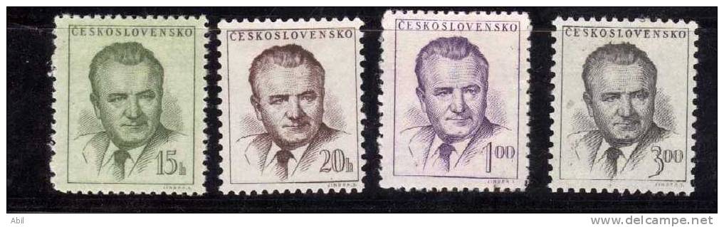 Tchécoslovaquie 1953 N°Y.T. : 712 à 715* - Unused Stamps