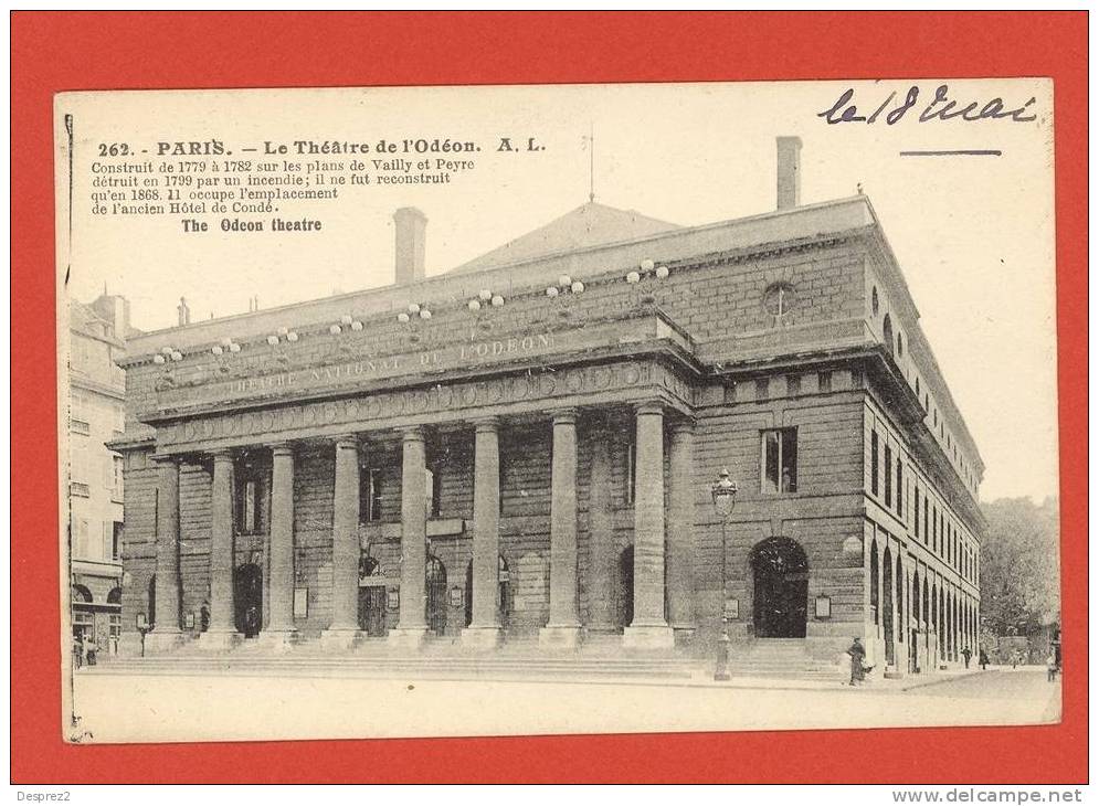 75 PARIS CPA Animée Le Théâtre De L'Odéon   262 A.L - Arrondissement: 06