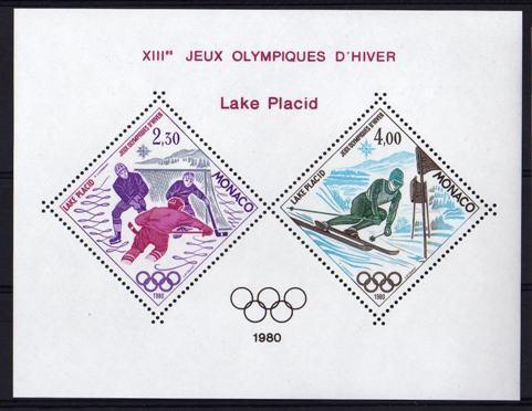 SUPER OPPORTUNITE : MONACO BLOC FEUILLET JO LAKE PLACID 1980 Xx  LUXE - Eishockey