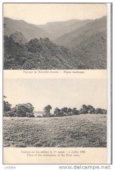 X321- PAPAOUSIE, Nouvelle Guinée, Paysage Et Endroit Où Fut Célébré La 1ère Messe, 4 Juillet 1885 - Sonstige & Ohne Zuordnung