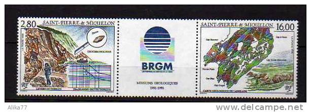 SPM     Neuf **   Y. Et T.  N° 619A  Triptyque        Cote: 9.20 Euros - Unused Stamps