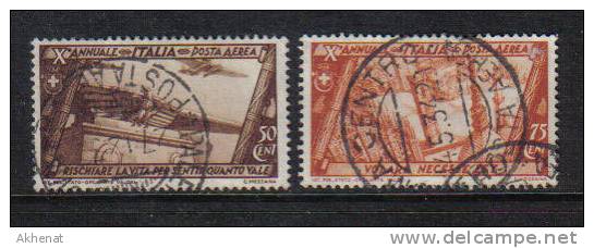 2RG434 - REGNO 1932 , MARCIA SU ROMA : Posta Aerea N. 42/43  Usati - Airmail
