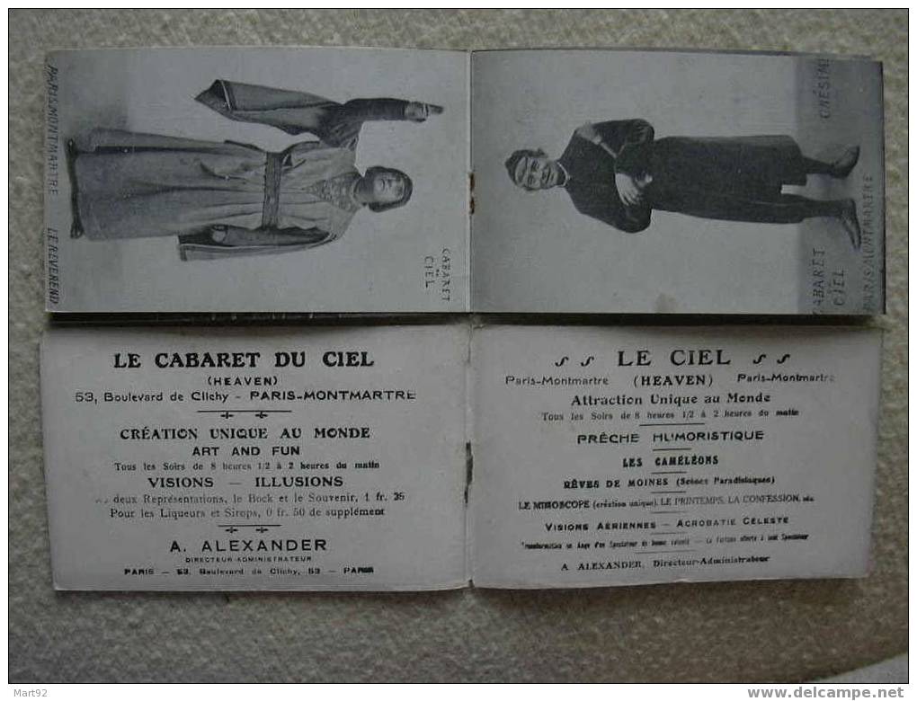 MONTMARTRE CARNET  CABARET DU CIEL AVEC 4 CP RARE - Cabarets