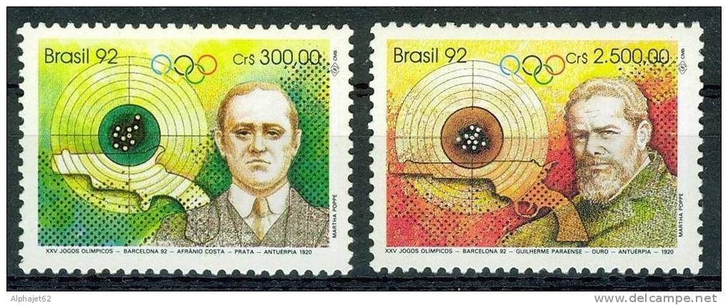 Tir Au Pistolet - BRESIL - J.O. D'été De Barcelone 1992 - Cible - N° 2053-2054 ** - Unused Stamps