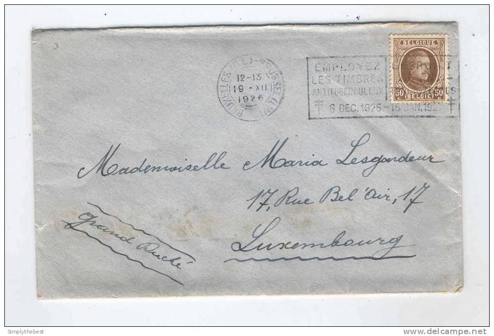 Lettre Houyoux 50 C  BRUXELLES 1926 Vers Luxembourg - TARIF PREFERENTIEL  --  HH/138 - 1922-1927 Houyoux