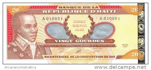 HAITI  20  GOURDES  2001(2007)  SC/UNC/PLANCHA    DL-5718a - Haiti