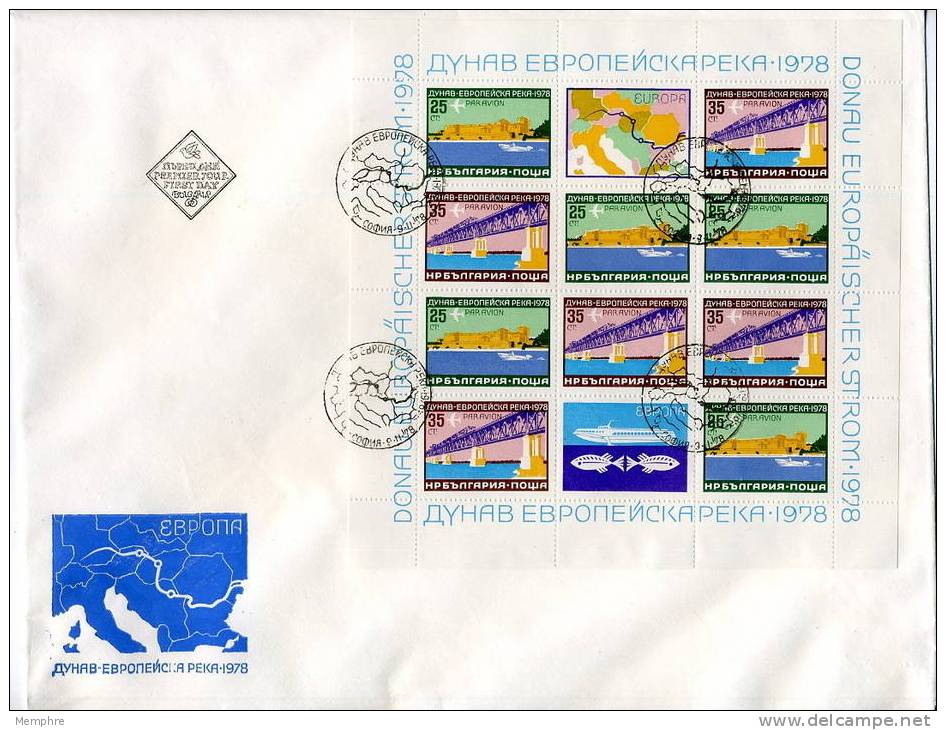 1978 Kleinbogen FDC  Donausciffahrt  Mi Nr 2652-3 - FDC