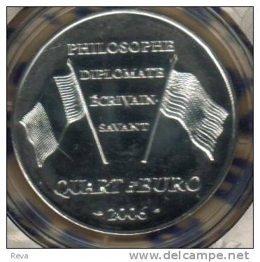 FRANCE  1/4 EURO B. FRANKLIN 300 YEARS 2006 SILVER  PROOF NOT RELEASED READ DESCRIPTION CAREFULLY!! - Essais, Piéforts, épreuves & Flans Brunis