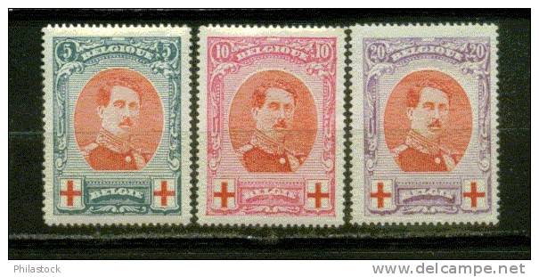 BELGIQUE N° 132 à 134 ** - 1914-1915 Red Cross