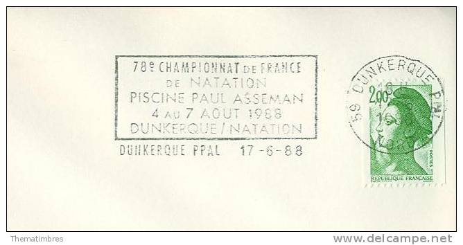 SD0400 78e Championnat De France De Natation Piscine Paul Asseman Flamme Dunkerque PPAL 1988 - Schwimmen