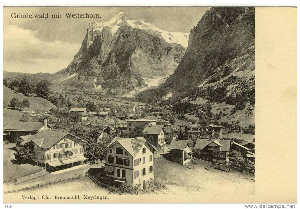 CPA (SUISSE - A )    GRINDELWALD MIT WETTERHORN - Grindelwald