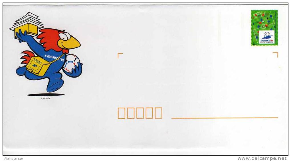 PAP Entier Postal De Service Hors Commerce Pour Les Voeux 1998 France 98 Thème Foot Footix Enveloppe Avec Carte Football - Official Stationery