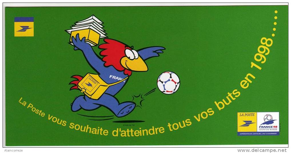 PAP Entier Postal De Service Hors Commerce Pour Les Voeux 1998 France 98 Thème Foot Footix Enveloppe Avec Carte Football - Official Stationery