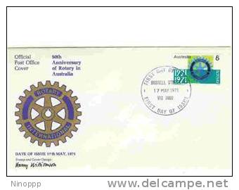 Australia  - 1971 Rotary, Emblem   FDC - FDC
