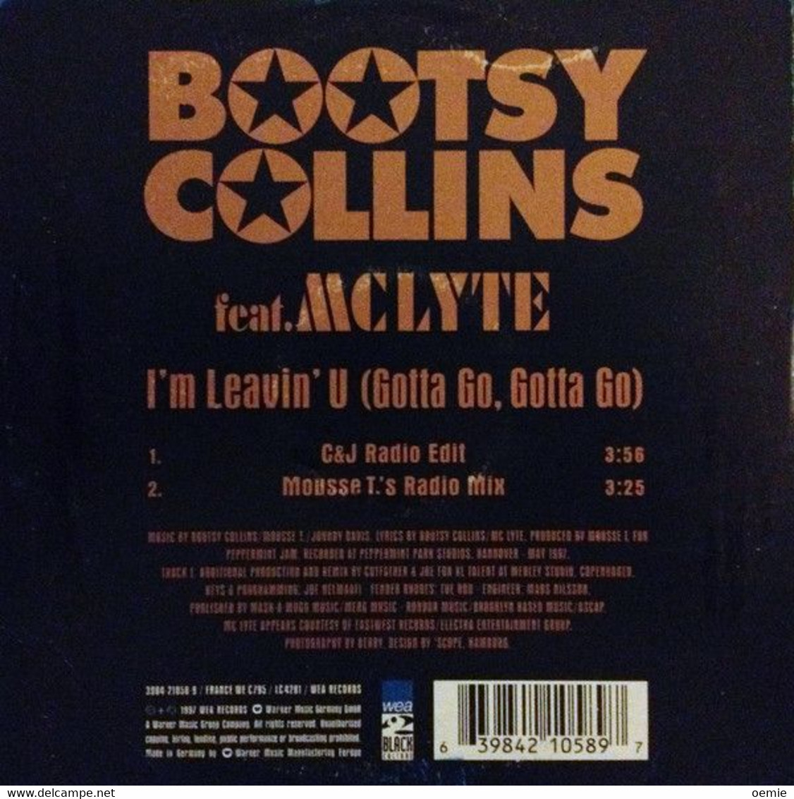 BOOTSY  COLLINS  Feat  MC LYTE //   I' M LEAVIN ' U GOTTA GO GOTTA GO    SINGLE  2  TITRES - Rap En Hip Hop