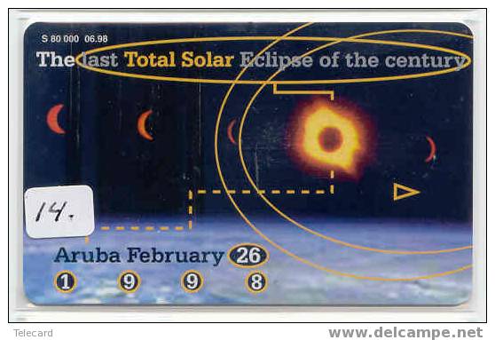 ARUBA (14) Télécarte  Solar Eclipse Telefonkarte Phonecard Telefoonkaart - Aruba