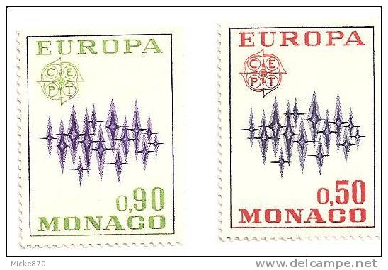 Monaco N°883 Et 884 Neuf** Europa 1972 - 1972