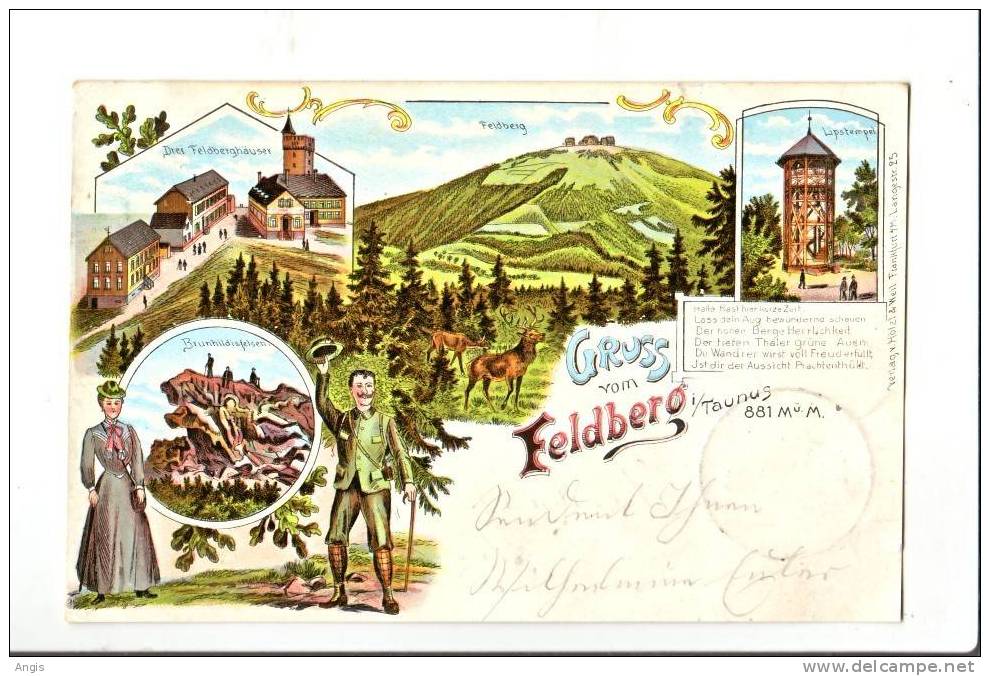 CPA----Allemagne >   Hesse >  -TAUNUS-----GRUSS  AUS VOM  FELDBERG--LITHO - Taunus