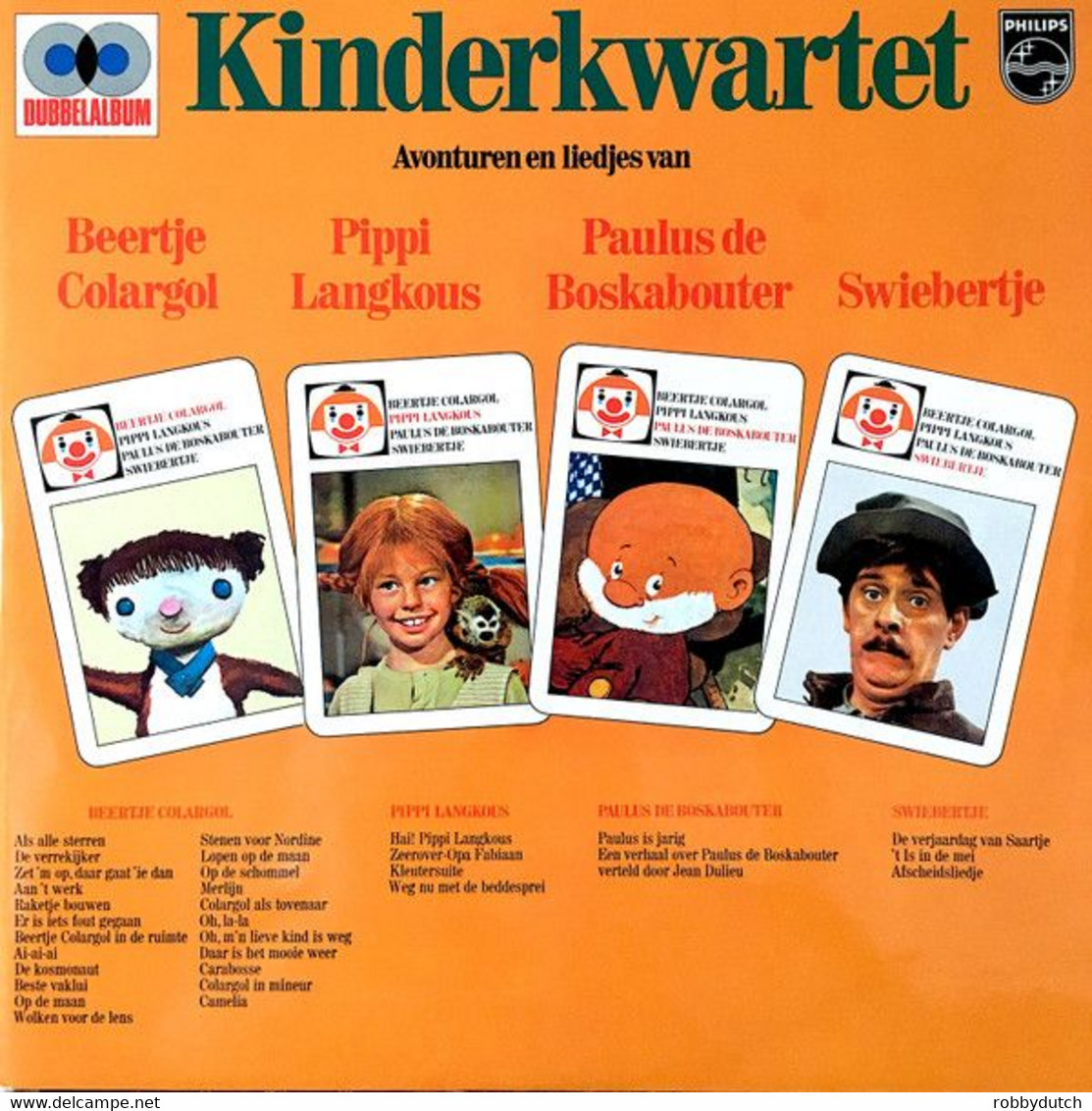 * 2LP * KINDERKWARTET (Beertje Colargol / Pippi Langkous / Paulus De Boskabouter / Swiebertje) - Children