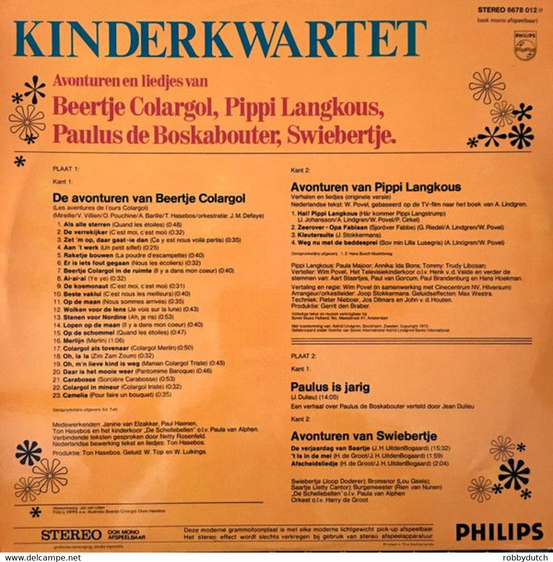 * 2LP * KINDERKWARTET (Beertje Colargol / Pippi Langkous / Paulus De Boskabouter / Swiebertje) - Children