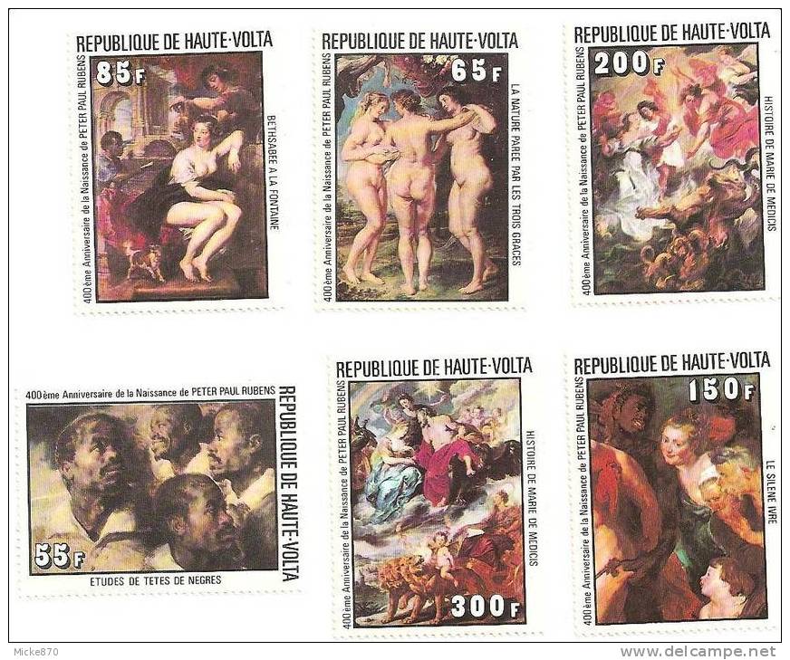 Haute Volta N°434 à 439 Neuf** Rubens Différents Tableaux - Rubens