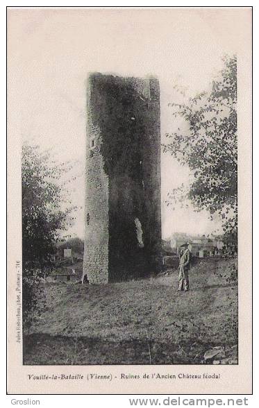 VOUILLE LA BATAILLE (VIENNE) 716  RUINES DE L'ANCIEN CHATEAU FEODAL (HOMME POSANT) - Vouille