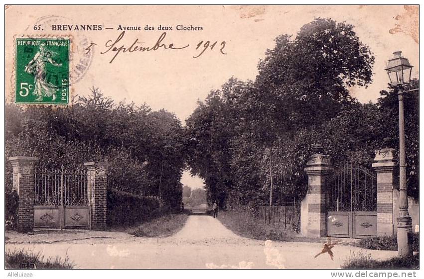 CPA Belle Carte FRANCE BREVANNES, Avenue Des Deux-Clochers - Animée 1912 - Limeil Brevannes