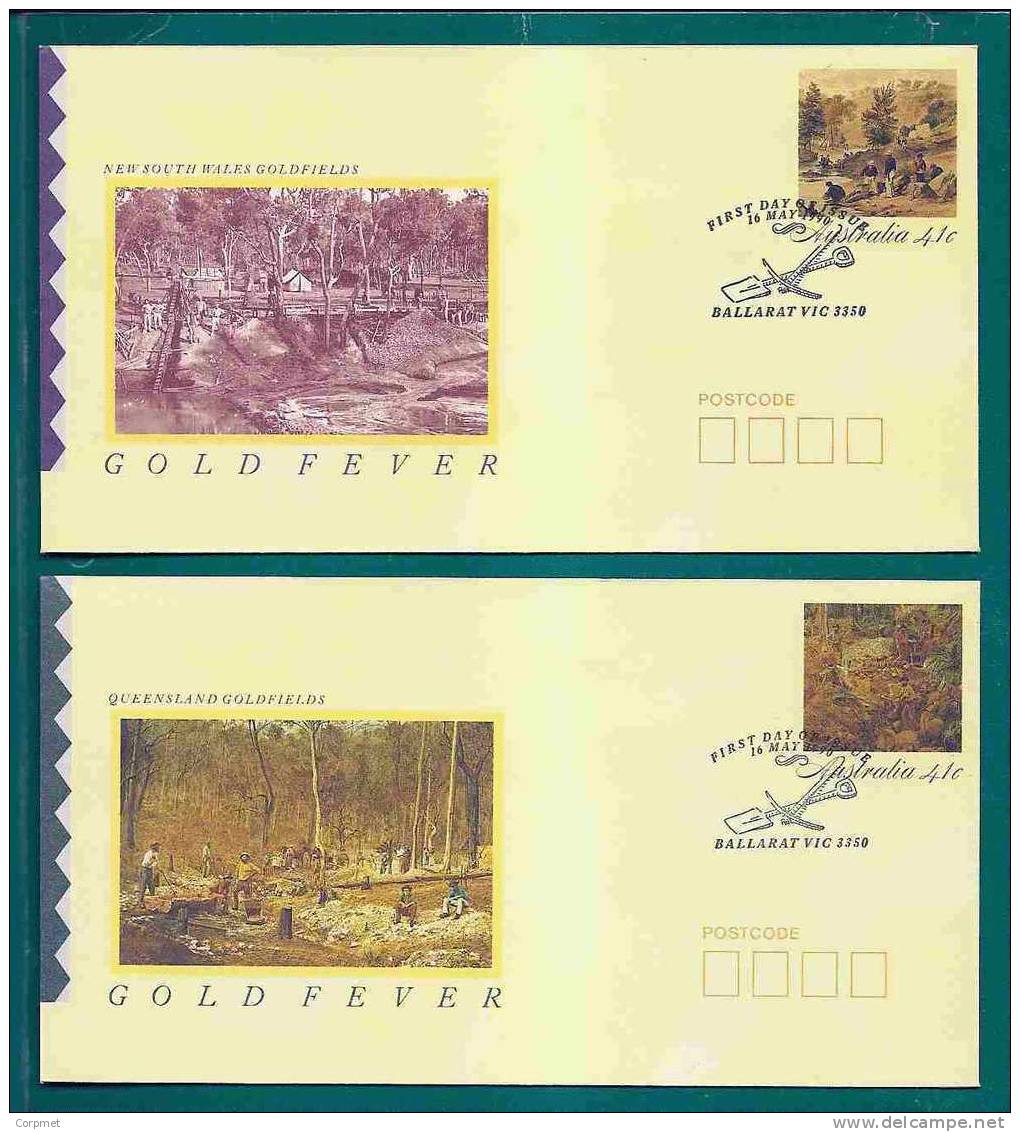 AUSTRALIA - 4 GOLD FEVER FIRST DAY @@ ENTIRES @@ COVERS - NSW  And QUEENSLAND GOLDFIELDS - Postal Stationery