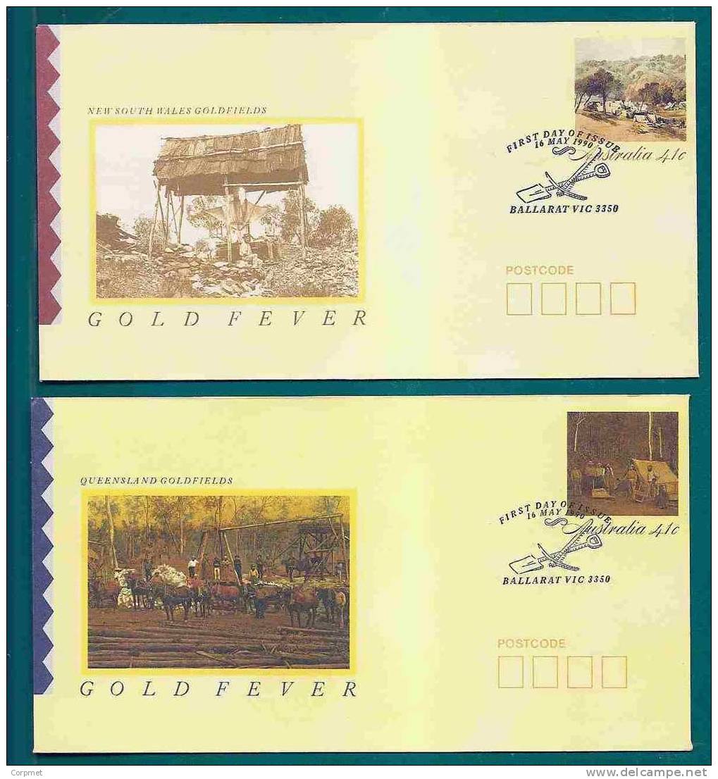 AUSTRALIA - 4 GOLD FEVER FIRST DAY @@ ENTIRES @@ COVERS - NSW  And QUEENSLAND GOLDFIELDS - Postal Stationery