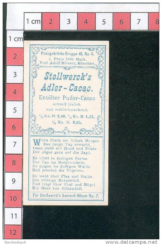 Stollwerck Chromo Allemande Thème Chanson Chasseur Chasse - Stollwerck