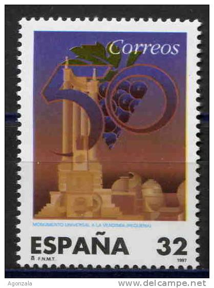 TIMBRE ESPAGNE NOUVEAU 1997 MONUMENT À LA VENDANGE - GRAPPE DE RAISIN POUR VIN - Vinos Y Alcoholes