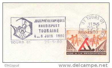 1980 France  37 Tours  Handicap Sur Lettre - Behinderungen