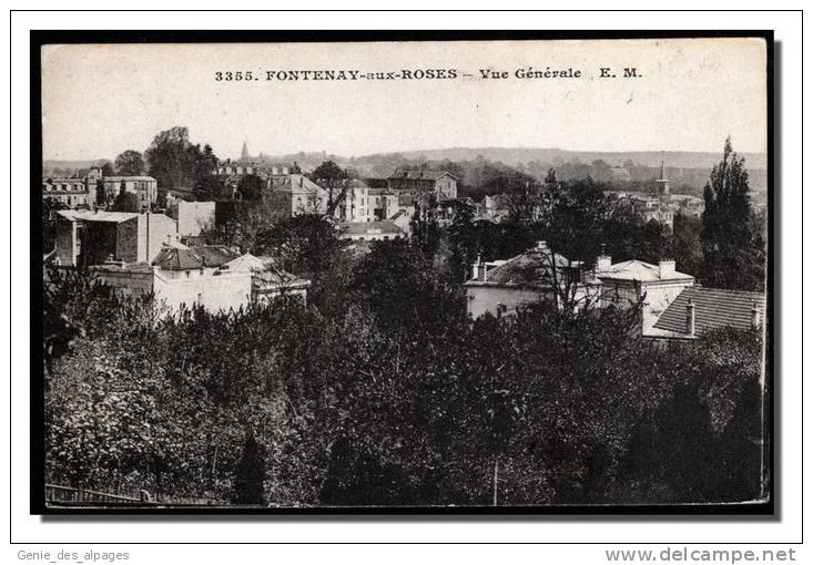 92 FONTENAY Aux Roses, Vue Générale Ed EM 3355, CPA écrite - Fontenay Aux Roses