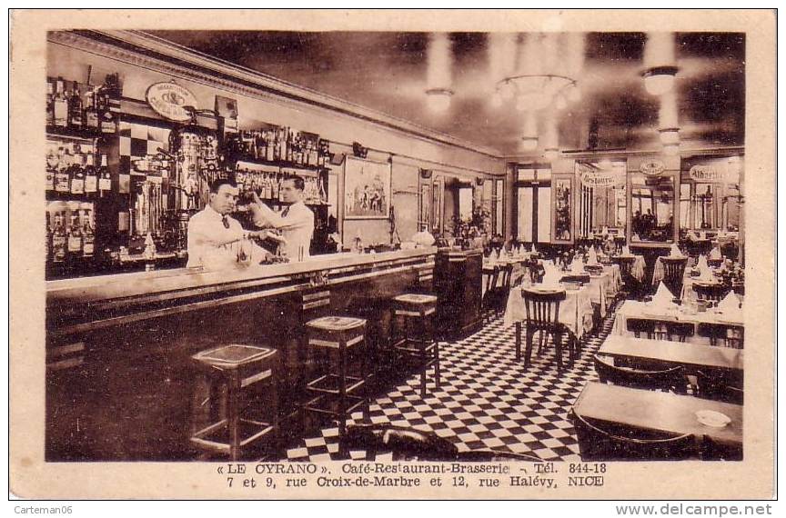 06 - Nice - "Le Cyrano" Café-Restaurant-Brasserie 7 Et 9 Rue Croix De Marbre Et 12, Rue Halévy - Cafés, Hôtels, Restaurants