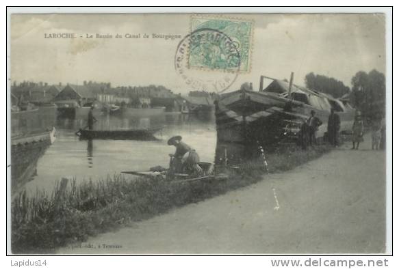 86 F/ CPA LAROCHE (89) LE BASSIN DU CANAL DE BOURGOGNE - Laroche Saint Cydroine