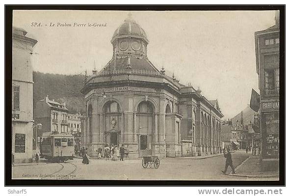 SPA TRAM Pouhon Pierre-le-Grand Parfurmerie Animée Env. 1910 - Spa