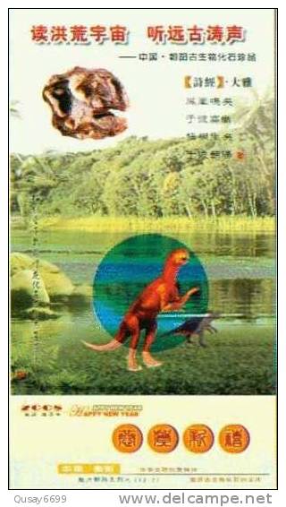 Dinosaur  Fossil,  Pre-stamped Postcard , Postal Stationery - Fossili
