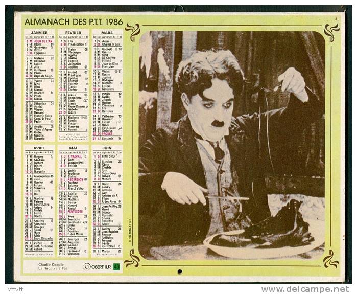 1986 : Cinéma, Charlie Chaplin (Charlot), La Ruée Vers L'or, Les Temps Modernes (Edit. Oberthur) Complet. - Formato Grande : 1981-90
