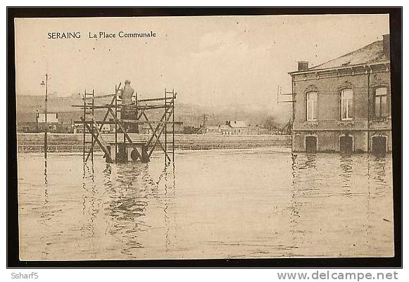 SERAING La Place Communale Inondée 1926 - Seraing