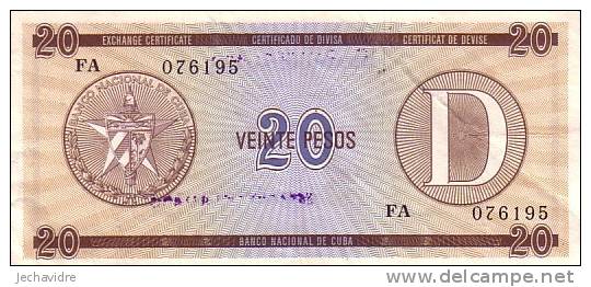 CUBA  20 Pesos  Non Daté   Pick FX36    ***** QUALITE  VF+ ***** - Cuba