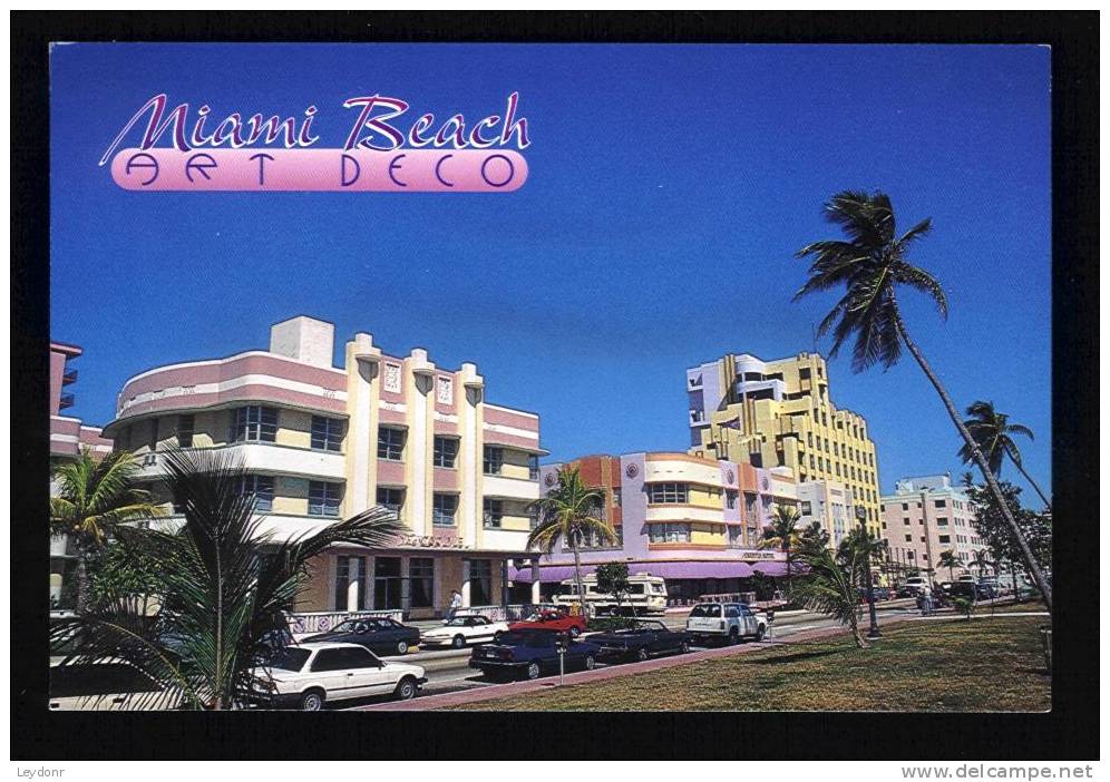 Some Of The Many Attractive Art Deco Hotels Along Ocean Drive, Miami Beach, Florida - Miami Beach