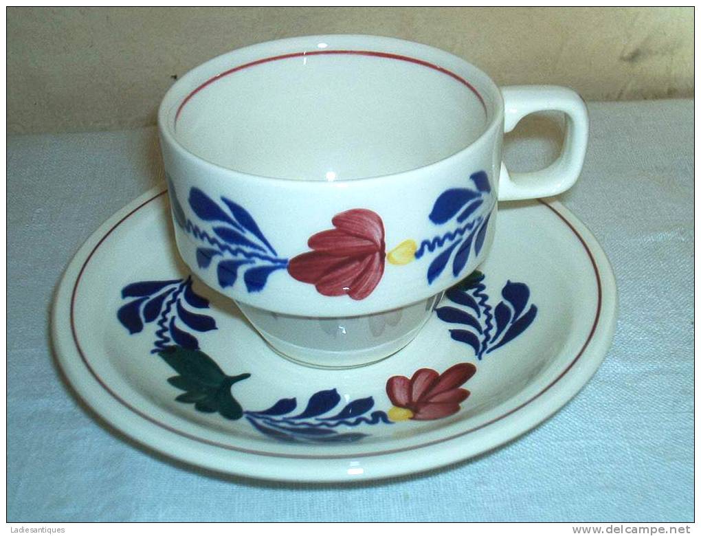 BOCH Boerenbont Ilona - Kopje/sch - Tasse/st - Cup And Saucer - TA294 - Boch (BEL)