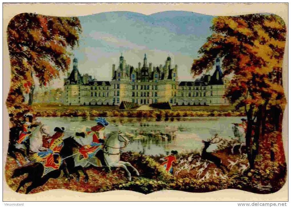 CPSM. CHATEAUX DE LA LOIRE. CHAMBORD. DENTELLEE. - Homualk