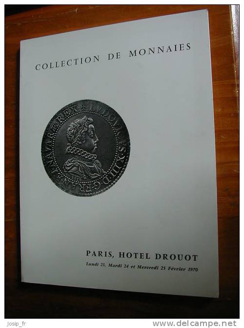 NUMISMATIQUE Catalogue Monnaies Hotel Drouot 1970 - Livres & Logiciels