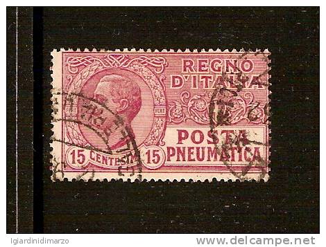 REGNO D´ ITALIA - 1927 - POSTA PNEUMATICA:  Valore Usato Da 15 C. Lilla - In Buone Condizioni - DC1631. - Pneumatic Mail